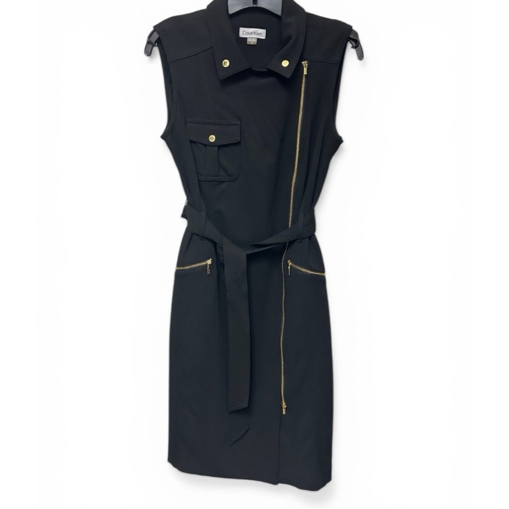 Calvin Klein Black Dress with Branded Ribbon Detail - Picture 8 of 16